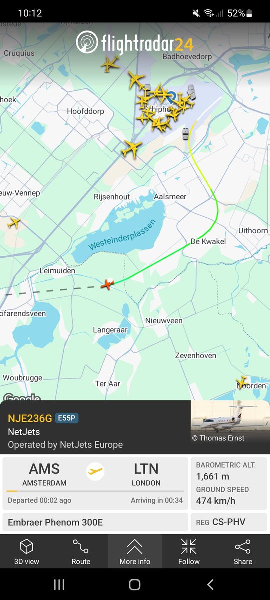 Leuke route weer van deze bromvlieg, vol over Uithoorn en De Kwakel heen, mag allemaal van de <a href="/lchtvrkrsldng/">Luchtverkeersleiding Nederland</a> die zegt alles te doen om de overlast te minimaliseren...NOT.