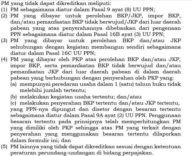 kring_pajak's tweet photo. Hai, Kak.

Jika Pengusaha Kena Pajak melakukan penyerahan Jasa Kena Pajak atas jasa pengurusan transportasi (freight forwarding) maka faktur pajak masukan terkait jasa pengurusan transportasi (freight forwarding) tidak dapat dikreditkan. Hal ini diatur dalam Peraturan Menteri Keuangan Nomor 71/PMK.03/2022. Namun apabila Pengusaha Kena Pajak juga melakukan penyerahan selain jasa pengurusan transportasi (freight forwarding) dengan tarif PPN 11%, maka faktur pajak masukan dapat dikreditkan sepanjang berkaitan dengan jasa tersebut.

Terkait pengkreditan Pajak Masukan (PM), sepanjang PM tersebut tidak termasuk dalam kategori PM yang tidak dapat dikreditkan sesuai ketentuan dalam lampiran Perdirjen Pajak Nomor PER-11/PJ/2025, maka PM tersebut dapat dikreditkan ya, Kak. (gambar terlampir)

Apabila Kakak membutuhkan penegasan, silakan berkonsultasi lebih lanjut melalui KPP Terdaftar ya, Kak.

Tks* Grum