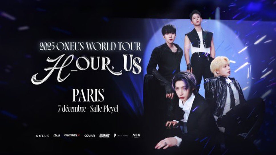 KpopInParis's tweet photo. [CONCERT] 

Le groupe @official_ONEUS revient en France à l’occasion de leur tournée  “2025 ONEUS WORLD TOUR ‘H_OUR, US’”, ils passeront le 7 décembre à la Salle Pleyel !

▫️Prévente le 30 septembre à 10h sur https://t.co/Y9TfnyNX60 sans inscription 
▫️Mise en vente générale le 1er octobre à 10h

@AEGPresentsFR