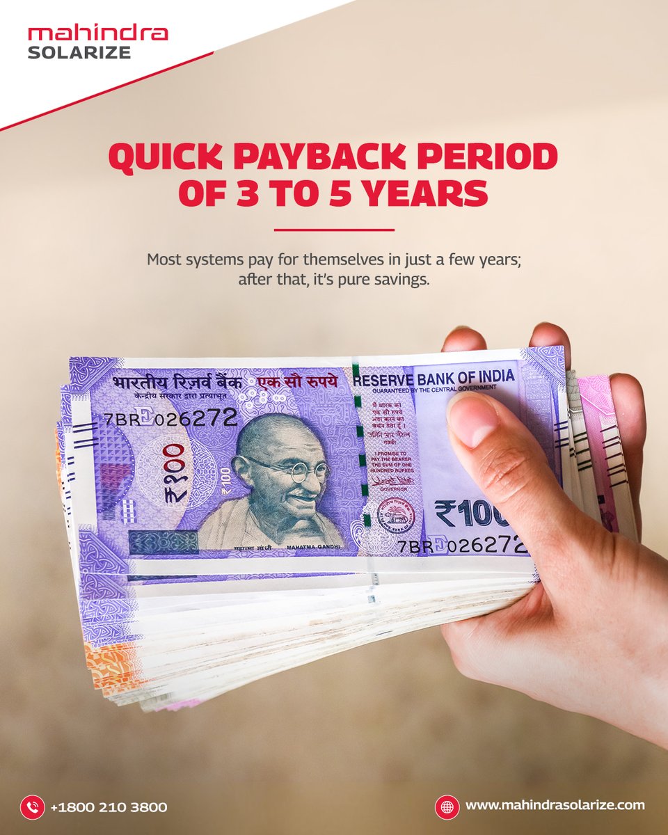 MSolarize's tweet image. Swipe through to see how much you could be saving. 

#MahindraSolarize #Solarize #SolarEnergy #SustainableEnergy #SolarPanels #GreenEnergy #EcoFriendly #Affordable #Savings