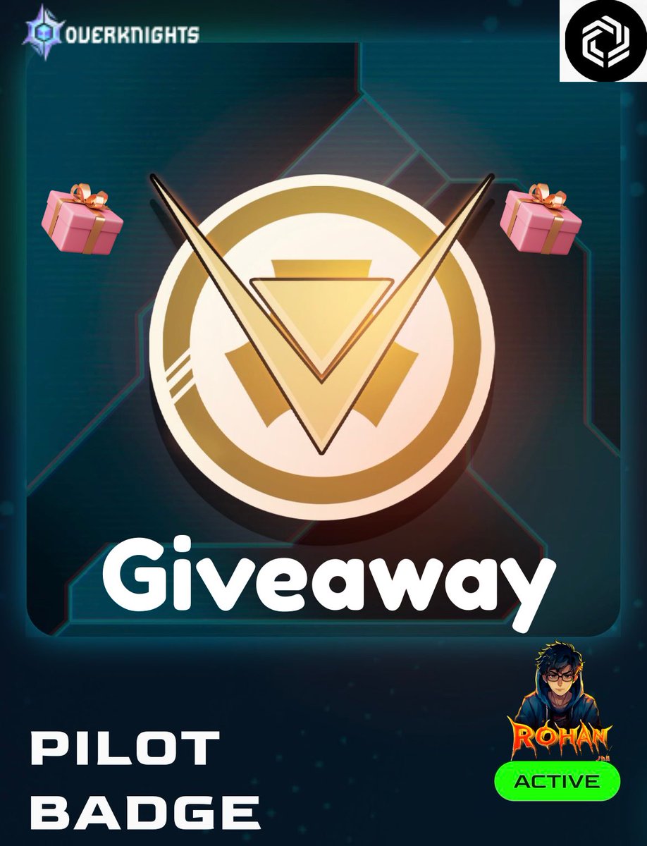 Rohan Jha | KIND (@0xrohanjha) on Twitter photo β GIVEAWAY TIME β
I'm giving away 1 <a href="/OverKnightsGame/">OverKnights</a> Pilot Badge
πCurrent Mint Price - $20+
Pilot Badge -
πΈBoosts earning from play & staking
πΈUnlocks Eligibility for Seasonal Rewards
πΈ $OVC Allocation boost at TGE
βHow to participate ?
β
Follow <a href="/OverKnightsGame/">OverKnights</a> & β GIVEAWAY TIME β
I'm giving away 1 <a href="/OverKnightsGame/">OverKnights</a> Pilot Badge
πCurrent Mint Price - $20+
Pilot Badge -
πΈBoosts earning from play & staking
πΈUnlocks Eligibility for Seasonal Rewards
πΈ $OVC Allocation boost at TGE
βHow to participate ?
β
Follow <a href="/OverKnightsGame/">OverKnights</a> &