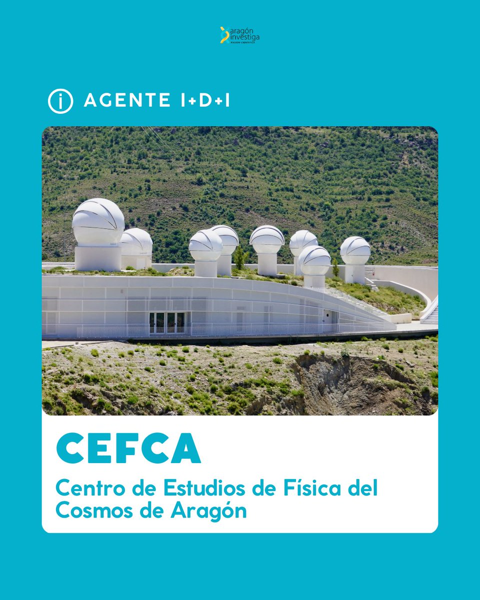 Aragoninvestiga's tweet image. 🔭 El Centro de Estudios de Física del Cosmos de Aragón (@CEFCA_OAJ) estudia la estructura y evolución del universo.

Desde Javalambre, impulsa proyectos internacionales que cartografían millones de galaxias.

#CienciaAragonesa #Astrofísica #CEFCA #Cosmos