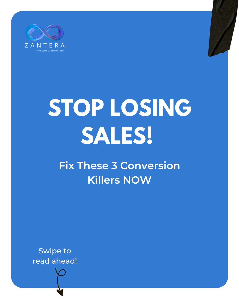 ZanteraGo's tweet image. Are these CRO fails costing you sales? Fix them fast with data-backed CRO hacks that actually convert! 🚀 

#CROtips #ConversionOptimization #DataDrivenMarketing #CROstrategy #BoostSales #UserExperience #MarketingGrowth #EcommerceSuccess #Zantera