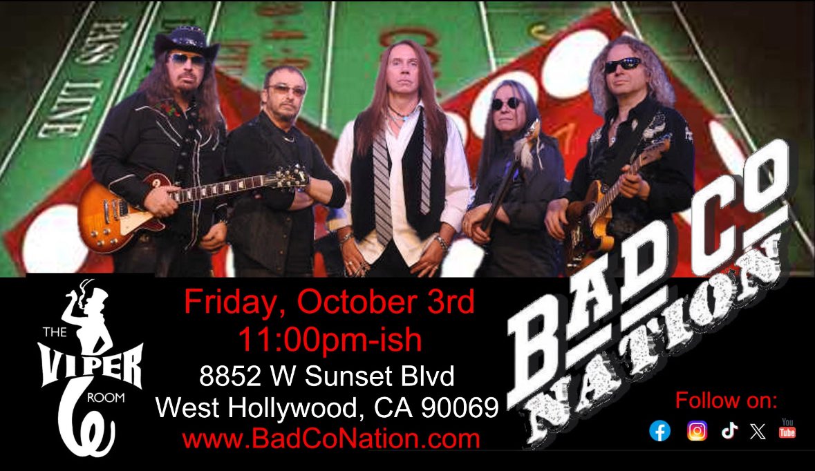 BadCoNation's tweet photo. This Friday at the infamous Viper Room. https://t.co/oez4wSkZlg