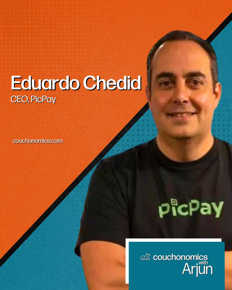 💯🎙️ Episode 150. A milestone. A guest to match.
🇧🇷 First time in LATAM: Eduardo Chedid, CEO of <a href="/picpay/">PicPay 💚</a> - Brazil’s biggest super app.
 ⚡️ 60M+ users
 ⚡️ $1B+ revenue
 ⚡️ Profits up 7× YoY
From digital wallet → super app → bank.
 🎧 Drops tomorrow.
#Couchonomics #Fintech #LATAM