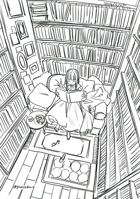 こういう本棚に囲まれた小さな空間にふかふかのソファとおいしいお菓子と紅茶を持ち込んで1日中好きな本読んで過ごしたい 