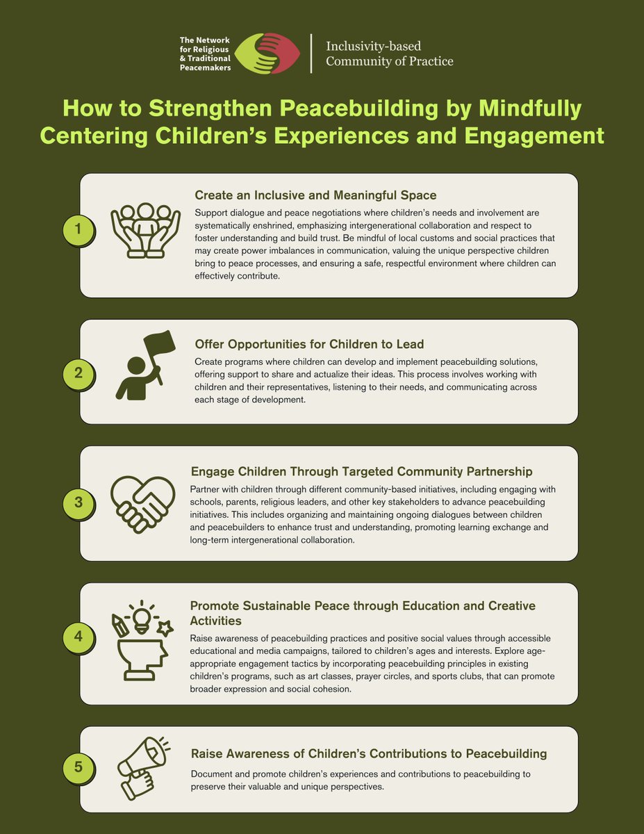 How can the international community strengthen peacebuilding by mindfully centering children's experiences and engagement in peacebuilding processes?

Last Thursday, the Peacemakers Network hosted its third #InclusivityCoP meeting where participants explored ways for those in the