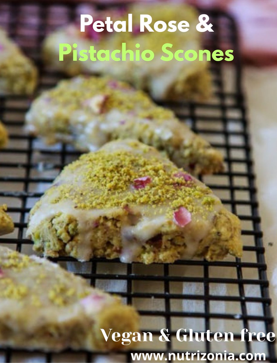 Petal Rose &amp; Pistachio Scones (Vegan &amp; Gluten Free) nutrizonia.com/petal-rose-pis… 

#veganrecipes #glutenfreerecipes