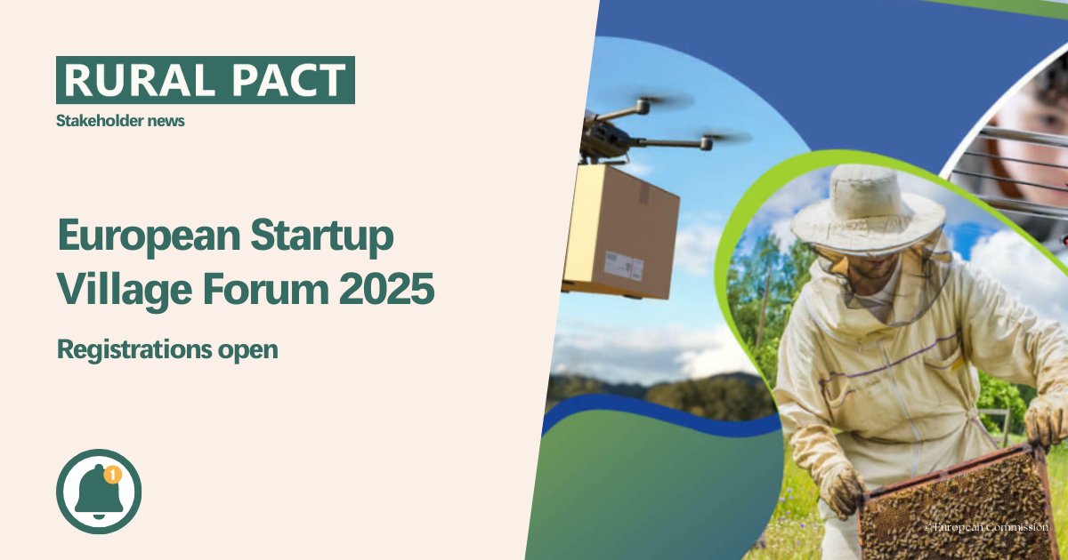EU Rural Pact (@eururalpact) on Twitter photo Join the Startup Village Forum on 29 Oct to explore how Europe’s rural areas are becoming vibrant hubs of entrepreneurship, creativity & opportunity! bit.ly/4nUBqPx
Organised by the <a href="/EU_ScienceHub/">EU_ScienceHub</a> , the event will bring together researchers, entrepreneurs, policymakers Join the Startup Village Forum on 29 Oct to explore how Europe’s rural areas are becoming vibrant hubs of entrepreneurship, creativity & opportunity! bit.ly/4nUBqPx
Organised by the <a href="/EU_ScienceHub/">EU_ScienceHub</a> , the event will bring together researchers, entrepreneurs, policymakers