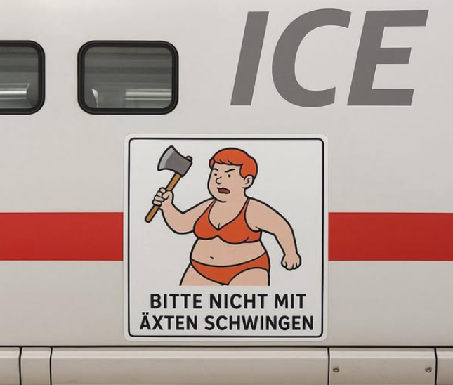 DirtyHarry_tv's tweet photo. Die Deutsche Bahn möchte Bahnfahren offenbar wieder sicherer machen 😅 https://t.co/wcgWsfXnF4