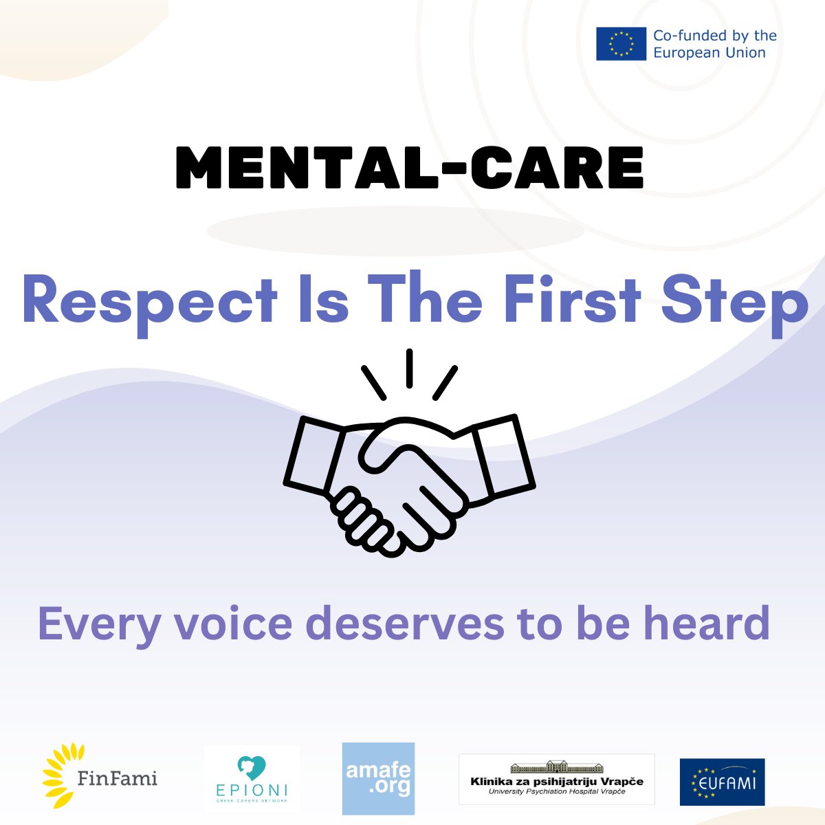 Respect and dignity are the foundation of mental health care 🧱✅

Every person deserves to be listened to, without judgment, with compassion and humanity. True care begins when we see the person before the diagnosis.

This small-scale ERASMUS+ project is co-funded by the EU.