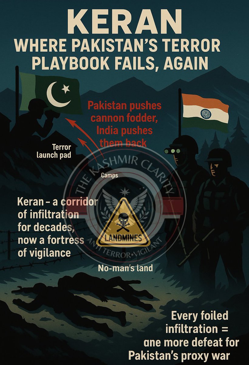 kmr_now's tweet image. Infiltration bid foiled in Keran, Kupwara. 

2 terrorists neutralized—Pakistan repeats its old playbook, India delivers a firm response. Every attempt blocked, every design exposed. 

#Keran #Kupwara #IndiaStrikesBack #CounterTerror