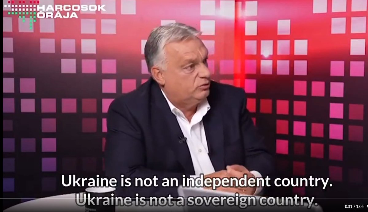 paolobucci18's tweet image. Europe should initiate severe proceedings against this idiot who says that Ukraine is not a sovereign country.
#orban #russian #puppet