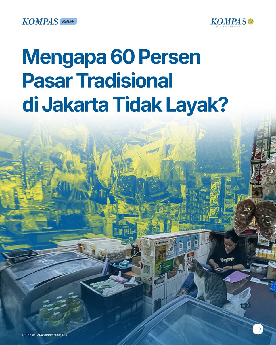 #UtasKompas 

Lebih dari sepertiga pasar di Jakarta dikeluhkan karena sudah tidak layak. Selain soal fisik pasar, pedagang juga mengeluhkan kesulitan dalam berusaha dan memenuhi kewajiban retribusi, parkir, dan lainnya. Hal tersebut disampaikan dalam audiensi antara pedagang