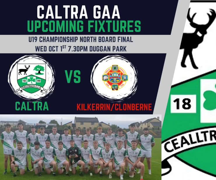 Good luck to our U19's who take on Kilkerrin/Clonberne this Wednesday evening at 7.30pm in Duggan Park in the North Board Championship Final. Please come along and support this fantastic young side 🇳🇬🇳🇬🇳🇬