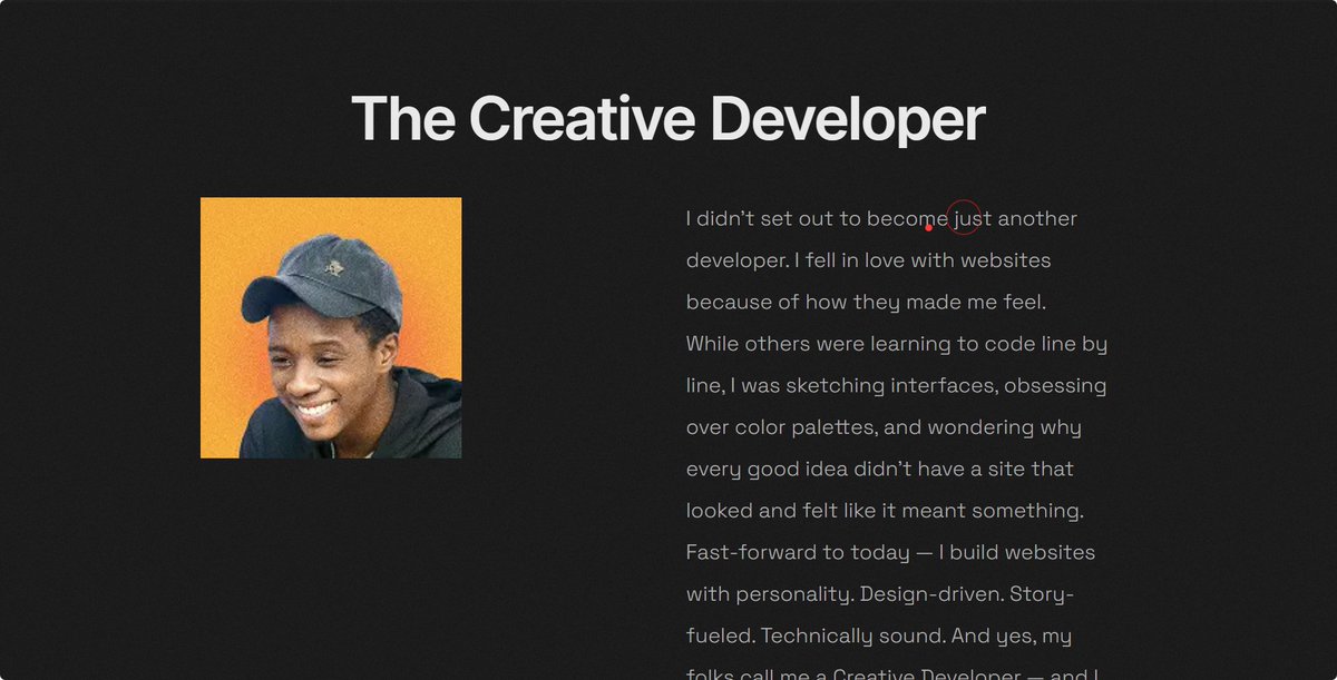 peaceboy0001's tweet image. Project Recap!!
(Peace David Portfolio website)
Designed and Developed by me ๐(Peace David)
Some late nights, some weird bugs, and a few โwhy wonโt you just WORKโ momentsโฆ
But thatโs the art of code ๐จ
On to the next. #DevLife #javascriptproject
๐peace-david.vercel.app