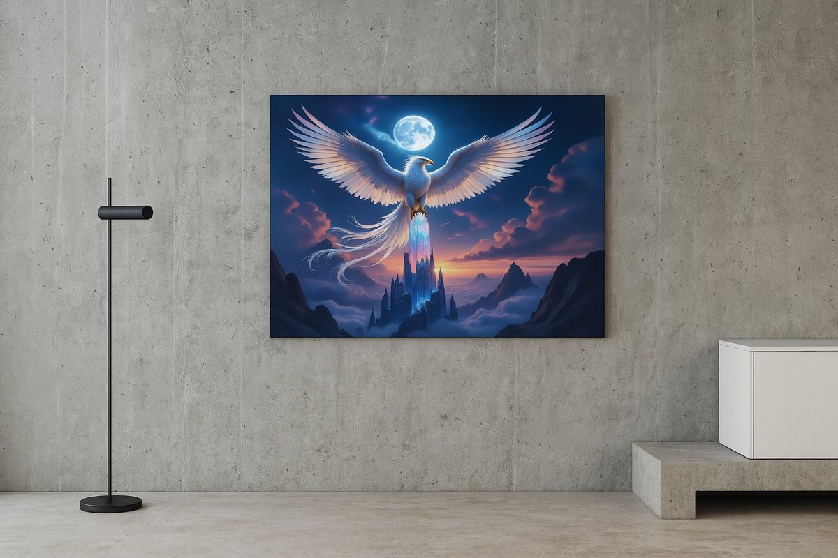 EdelArtShop's tweet image. Moonlit Phoenix über Kristallspires – surreal, poetic &amp;amp; voller Sehnsucht ✨ Jetzt als Wall Art &amp;amp; mehr: redbubble.com/de/shop/ap/174…
#phoenixart #surrealvision #moonmagic #fantasydecor #cosmicdreams #KiKünstlerin #FotoworldEdel #Redbubbleartist #redbubbleshoppers