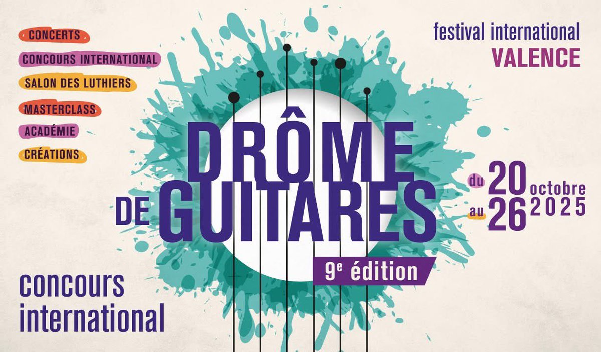 ⏰ J-2 pour les inscriptions au concours international, dans l'une des 6 catégories :
 - Débutants : - 12 ans
 - Espoir : - 15 ans
 - Emergence : - de ans
 - Révélation : - de ans
 - Duo : - de ans
 - Composition : Sans limite d'âge
Toutes les Infos sur dromedeguitares.org/concours-2025