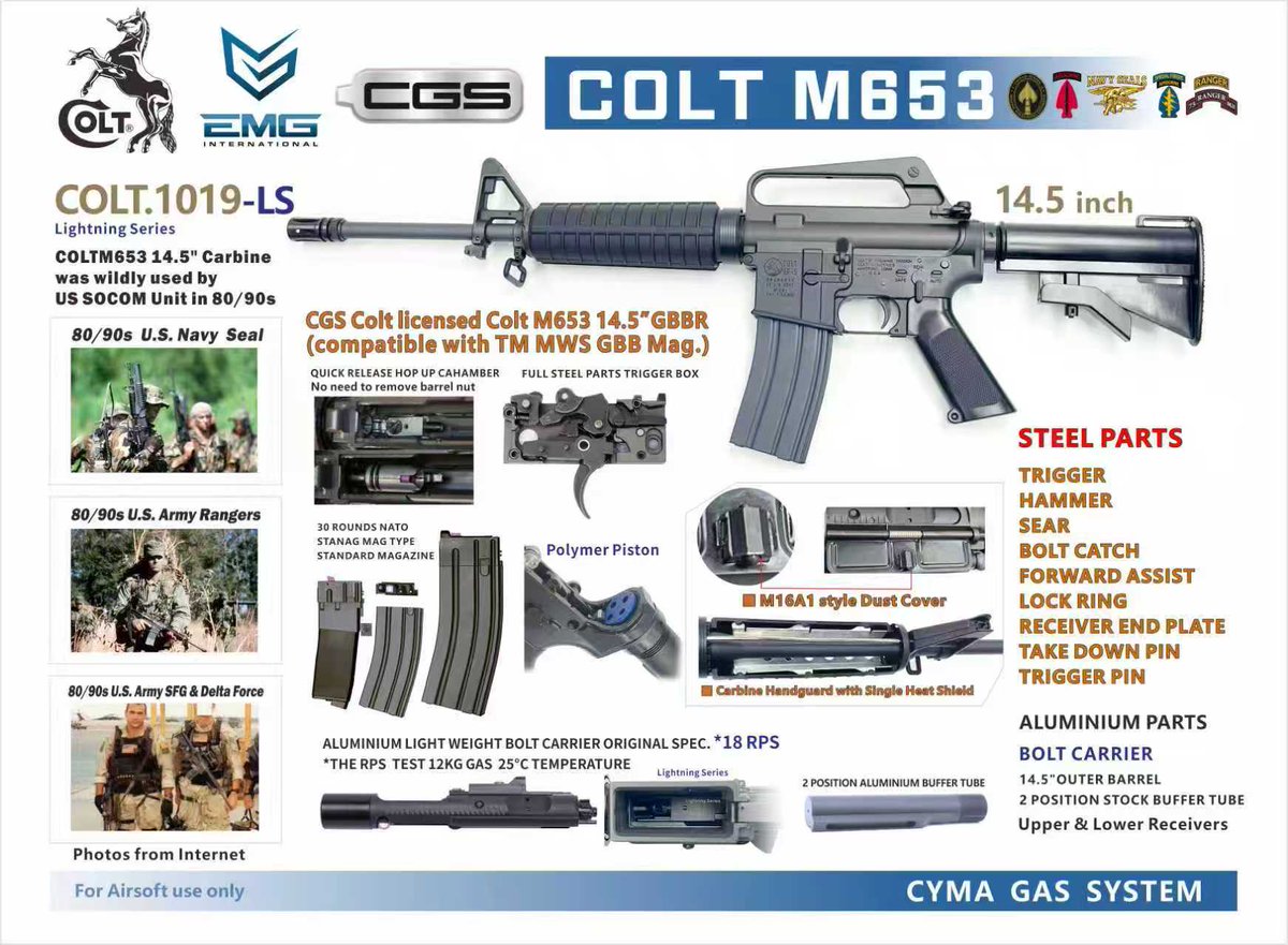 kinwa__official's tweet image. ー新製品予告ー

(仮称))CGS/T8 SP SYSTEMS社製 M723 1989 LS GBB (COLT Licensed)

(仮称))CGS/T8 SP SYSTEMS社製 M653 LS GBB (COLT Licensed)

(仮称))CGS/T8 SP SYSTEMS社製 RO733 LS GBB (COLT Licensed)

3種さらに追加発表

#CGS/#T8 SP SYSTEMS社より #COLT 社