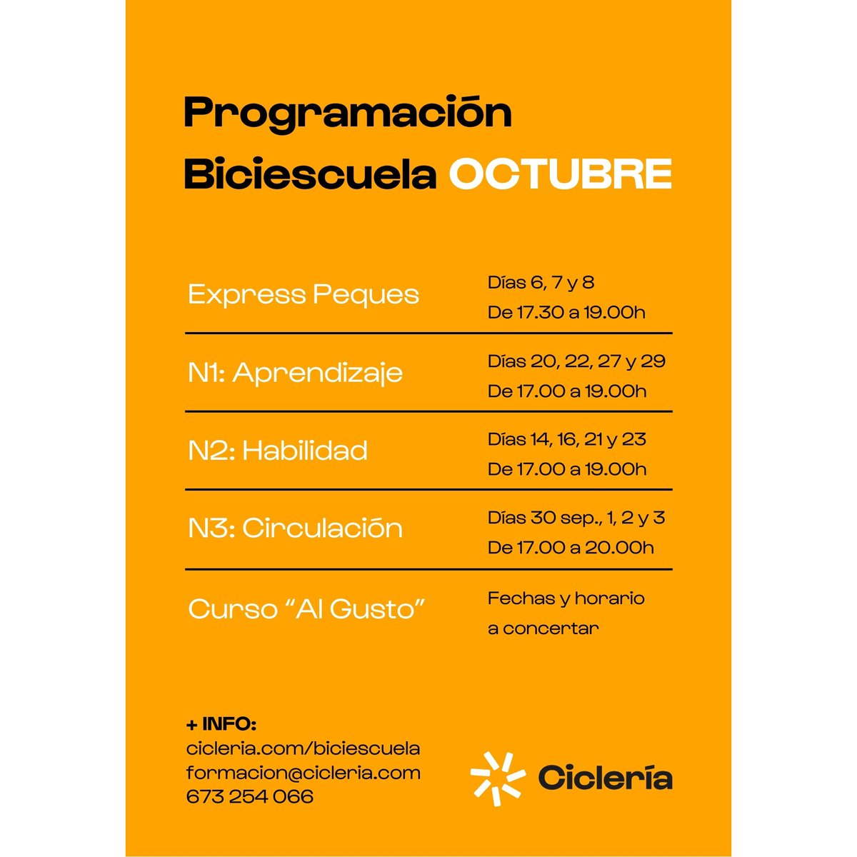 Octubre en @cicleriazgz 🚲

¡Apúntate! Te esperamos🧨🔥

#octubre #pilares #vermú