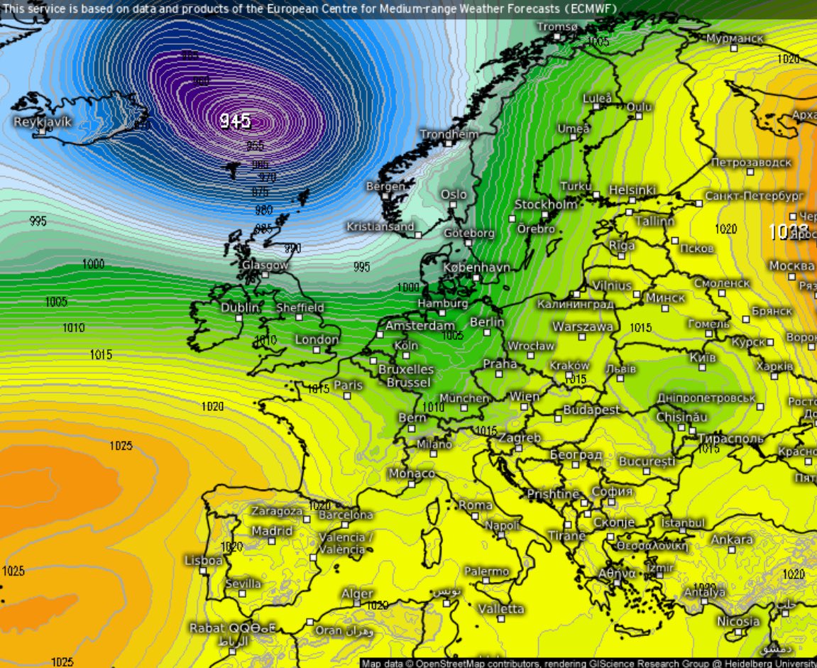 VigipreventionM's tweet photo. 🌧️ -> Une dégradation des conditions #météorologiques est probable ce week-end.
📉 -> L’arrivée d’une profonde #dépression située près de l’#Écosse devrait constituer le principal facteur de ce changement, entraînant un flux de nord-ouest #perturbé, parfois #venteux, notamment sur le nord de la #France. Il est encore trop tôt pour préciser les risques associés à cette baisse de #pression, mais un #temps #instable sur le nord du pays semble inévitable. Reste à #surveiller les cumuls de #précipitations attendus dans les régions.
{@ meteologix}
