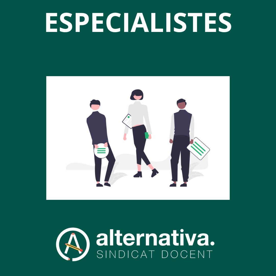 📢ESPECIALISTES

Convocatòria, professors especialistes:

EOI, 99208 FRANCÈS
MÚSICA I ARTS ESCÈNIQUES, 99467 PAS A DOS (PARTENAIRE) 

📅Termini per a presentar les sol·licituds i la documentació del 29/09 al 03/10

👉Tota la informació: 
acortar.link/ETeRre