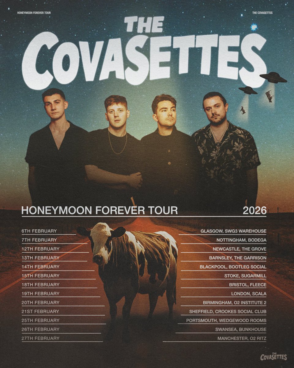 WE’RE GOING ON A BIG TOUR 🤯

The biggest thing we’ve ever done, just before our debut album. This is what we’ve always dreamt of.

Pre-order our debut album for pre-sale access on Wednesday. General sale this Friday!!

thecovasettes.tmstor.es