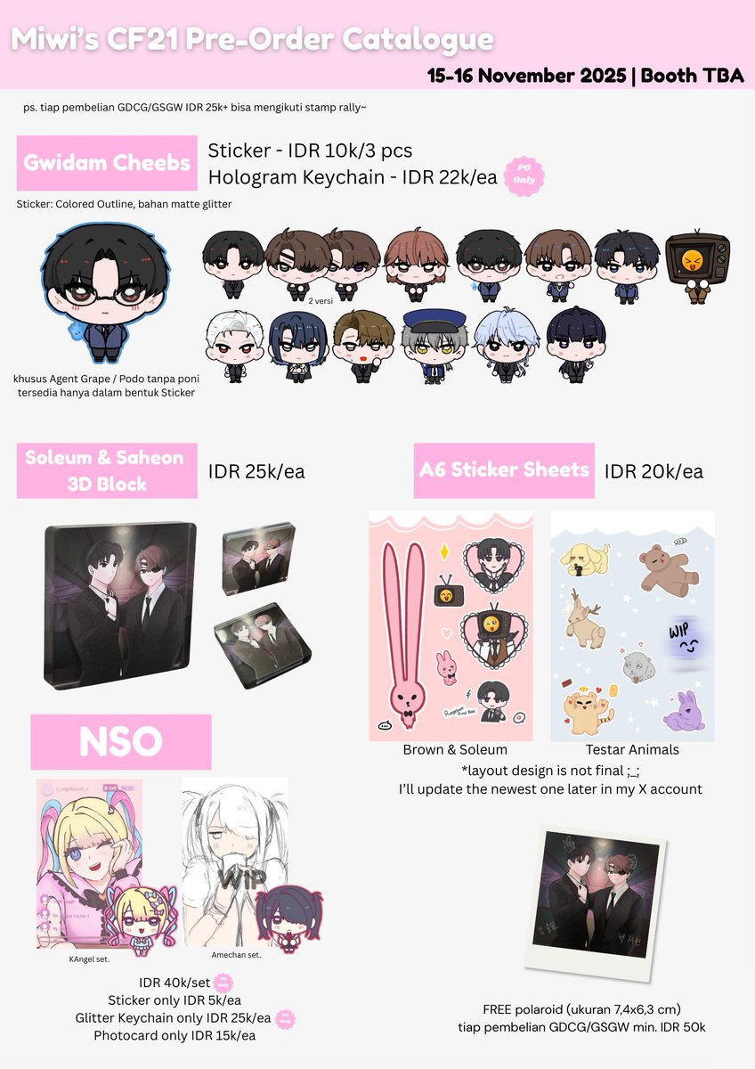 [🔁❤️appreciated]

#CF21 Pre-Order Catalogue is now OPEN 🤗
📍Booth no. tba
📅Form will be open from 29 Sep until 05 Oct
‼️PICK UP ORDER ONLY (BOTH DAYS)
🔗 forms.gle/fN3e9yeXdHQNL7…
💌 GDCG / GSGW, Debut or Die / DMJ, Needy Streamer / NSO

#CFXXICatalogue #CF21Catalogue #CFXXI