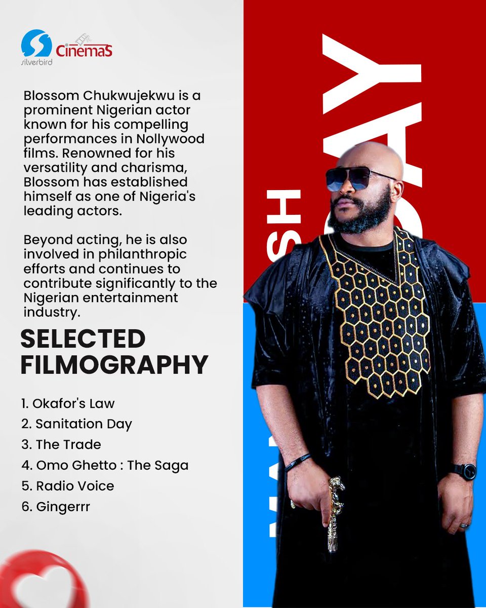🎉🔥 Man Crush Monday at Silverbird Cinemas! 🔥🎉 

Today, we’re hyping up our top guy—bringing the vibes, the charm, and the good energy! 

 <a href="/blossomchukwuj2/">Blossom Chukwujekwu</a> 

#ManCrushMonday #SilverbirdCinemas #HypeHimUp #CelebrityVibes #GoodVibesOnly #MondayMotivation #StarStatus #CelebCrush