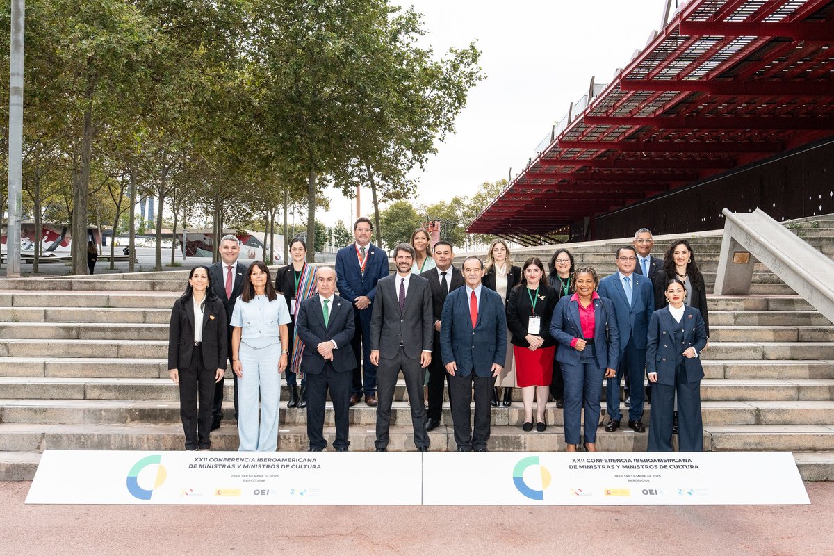 📢 Durante la XXII Conferencia Iberoamericana de ministras y ministros de Cultura, celebrada en Barcelona, los países iberoamericanos han reafirmado en Barcelona su compromiso con la cultura "como eje y pilar estratégico del desarrollo sostenible, motor de cohesión social y