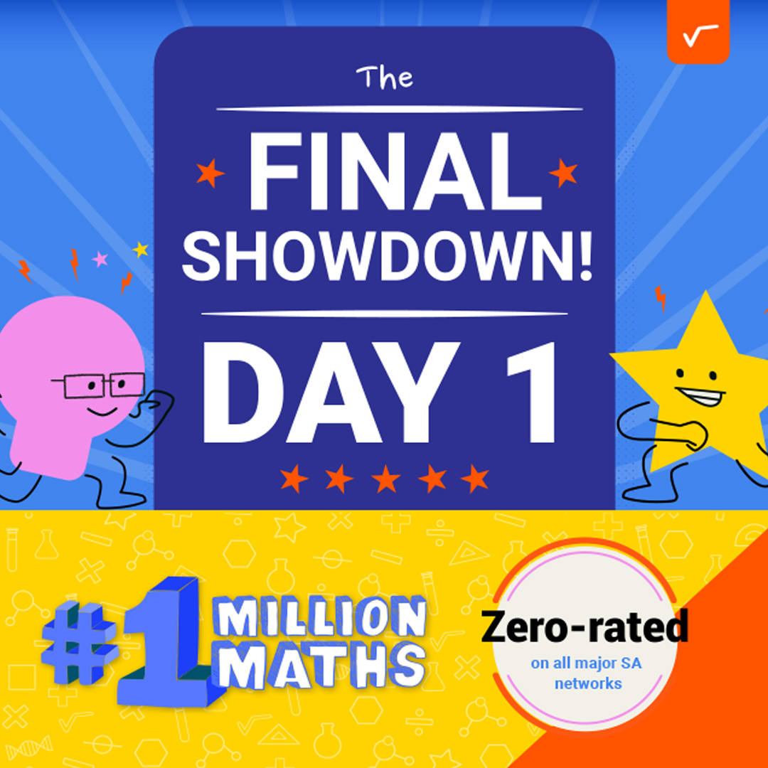 Siyavula's tweet image. The Final Showdown for the Platinum and Gold League starts today!  CHECK YOUR SIYAVULA INBOX for the maths and science assignment time slots.
Good luck everybody!
#siyavula #FinalShowdown #timeslots