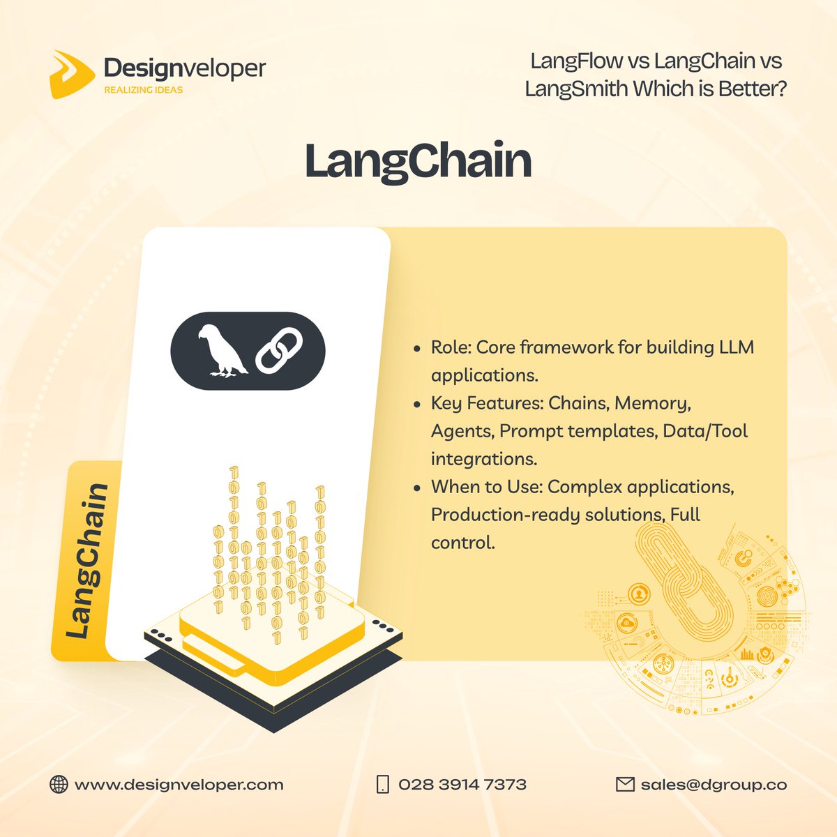 Designveloper's tweet image. AI is not just a buzzword. It is powering digital transformation, and the demand for AI apps is growing fast.
Three open-source tools are leading the way: LangFlow 🌊, LangChain ⛓️, and LangSmith 🛠️.
Each plays a unique role in the LLM workflow.
👉 Check the breakdown here:…