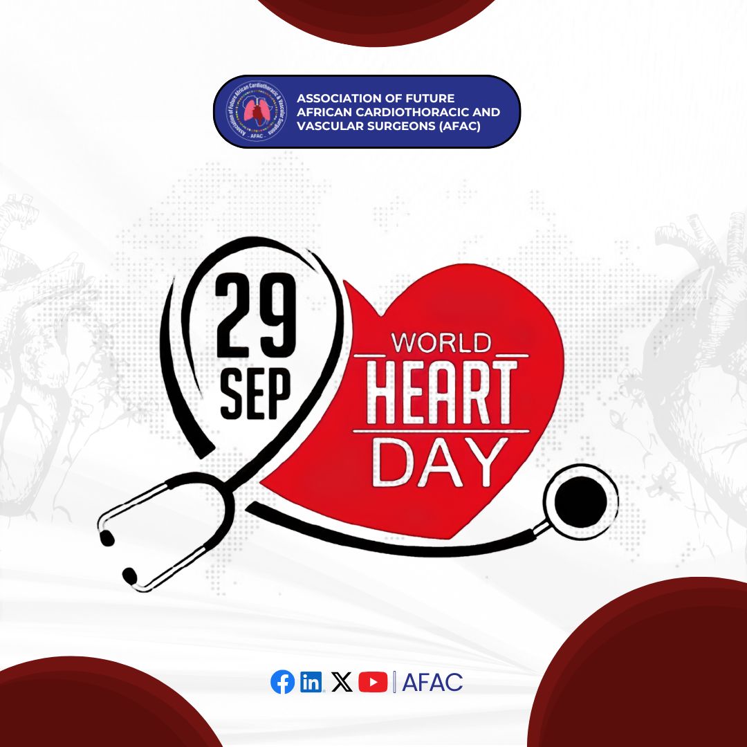 Cardiovascular diseases are rising fast in Africa, often discovered only when surgery is the last hope. Yet 80% are preventable. Check your BP, eat healthy, stay active, avoid tobacco. Prevention is stronger than surgery. 
#WorldHeartDay#
#AFAC#