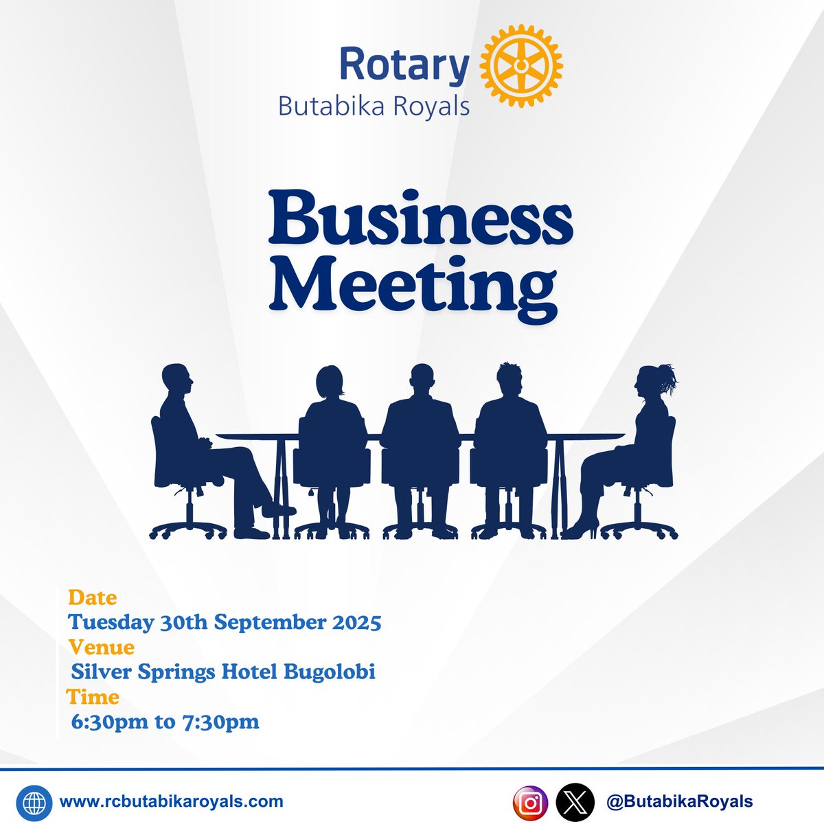 Greetings Rotarians Rotaractors and Friends 
This Tuesday we shall be having a business meeting as Club Members