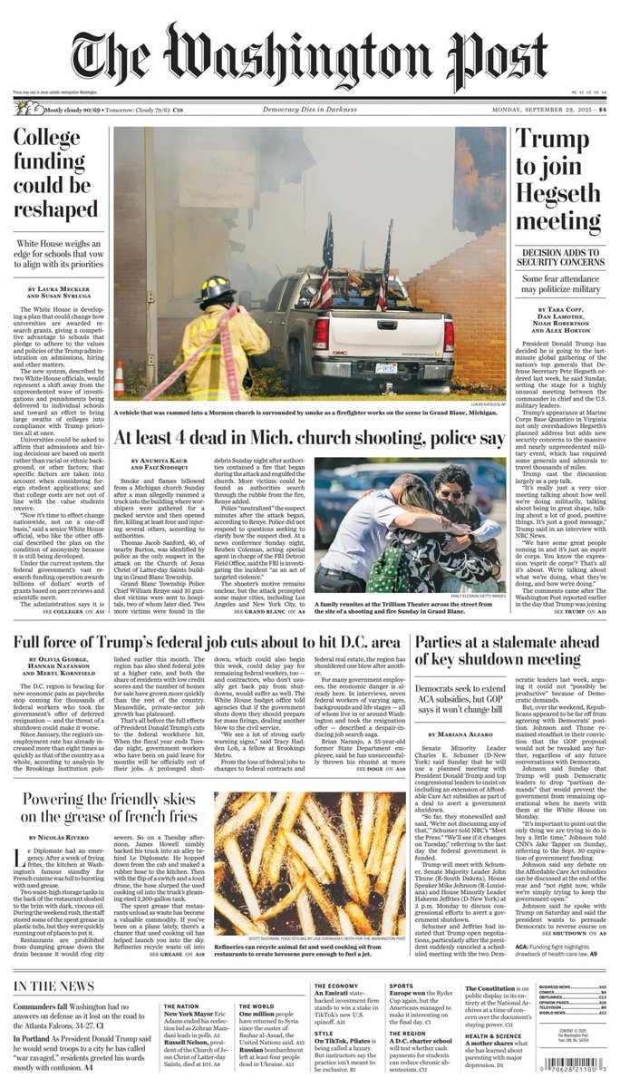 🇺🇸 Full Force Of Trump's Federal Job Cuts About To Hit D.C. Area

▫Paychecks will end soon for thousands of employees who took offers of deferred resignation and are struggling to find new work
▫<a href="/oliviacgeorge/">Olivia George</a> <a href="/hannah_natanson/">Hannah Natanson</a> <a href="/MerylKornfield/">Meryl Kornfield</a> 
▫is.gd/7hiLO1