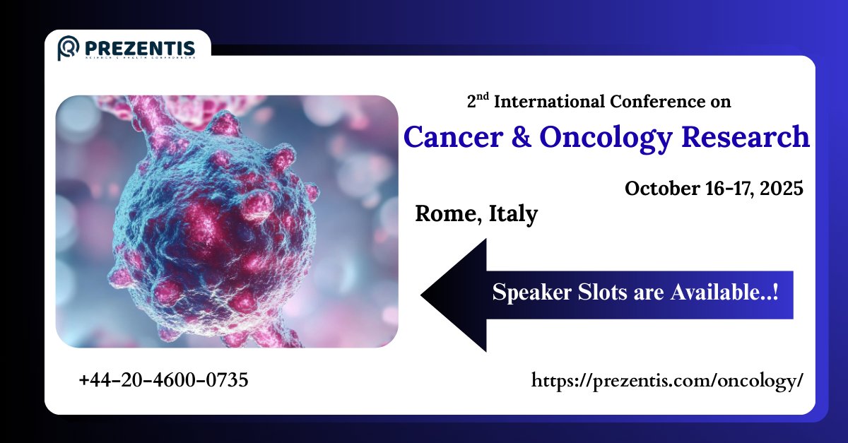 AI disrupted technology, #Oncology2025 is revolutionizing healthcare
Don’t miss your chance to contribute-submit your abstract now
prezentis.com/oncology/
#oncologynurse #radiationoncology #pediatriconcology #immunooncology #cancersurvivor #breastcancer #cancertreatment #leukemia