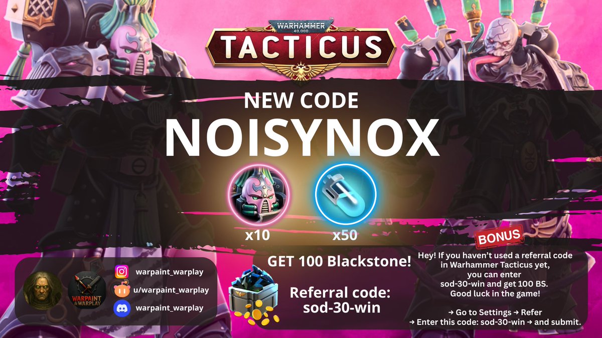 elhinaru's tweet photo. New Code (29.09.2025) Warhammer Tacticus #tacticuscodes #tacticusgame #wh40k #tacticus #warhammer40000 #MobileGame https://t.co/cEfVILAOdm