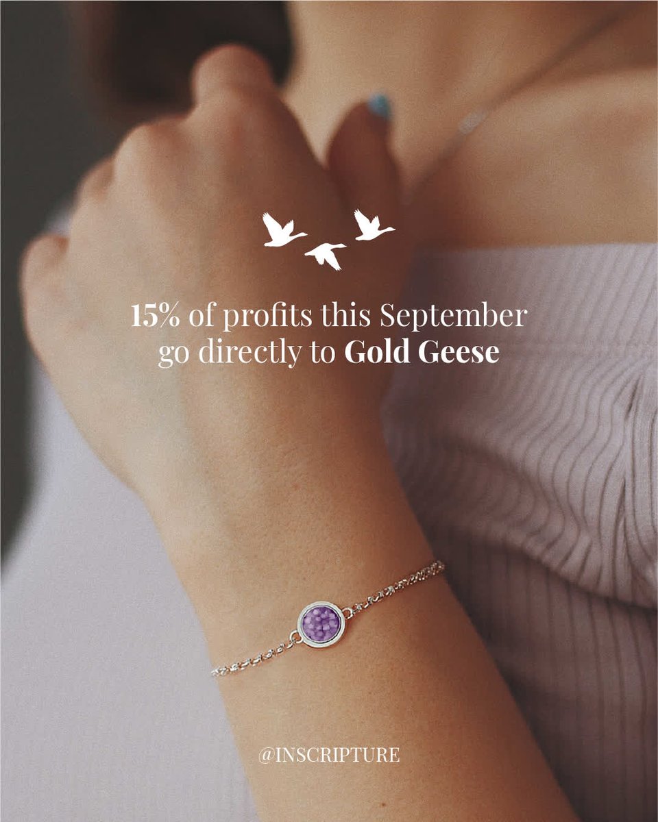 There's only two days left for your order to support the incredible work of Gold Geese, a charity standing beside families facing childhood cancer 💛

inscripture.com

#goldgeese #childhoodcancerawareness #memorialjewellery #childhoodcancer #togetherwecan