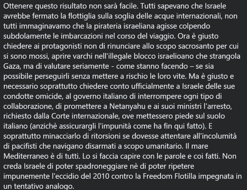 larosasepolta's tweet photo. Antonio Gibelli, uno dei migliori storici italiani, ha scritto un editoriale sulla Flotilla di rara lucidità. Da anni collabora col Secolo XIX. Con i cambi al vertice dl giornale la sua voce è stata silenziata. E infatti queste parole non le troverete in edicola: diffondiamole https://t.co/agK3z7bkBU