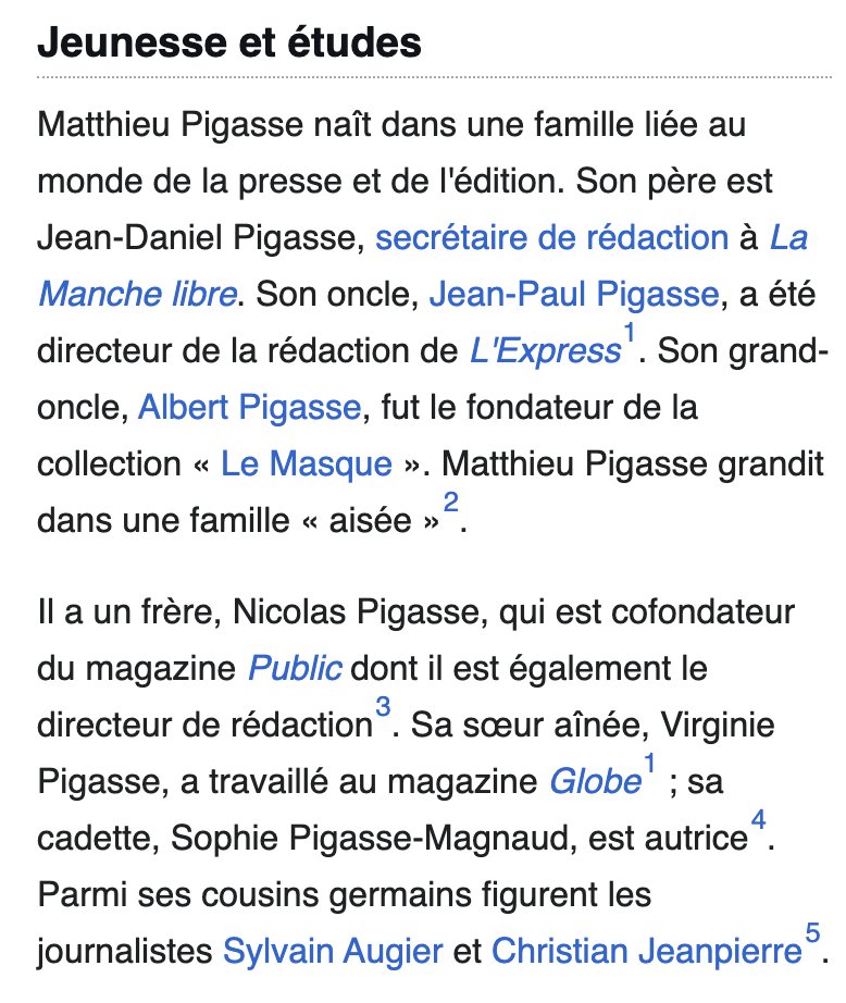 bouliboulibouli's tweet photo. @MPigasse @MLP_officiel Tellement Pigasse a "hérité de rien" on dirait la moitié de son arbre généalogique il a une page wikipedia. https://t.co/X1zKTLUFzS