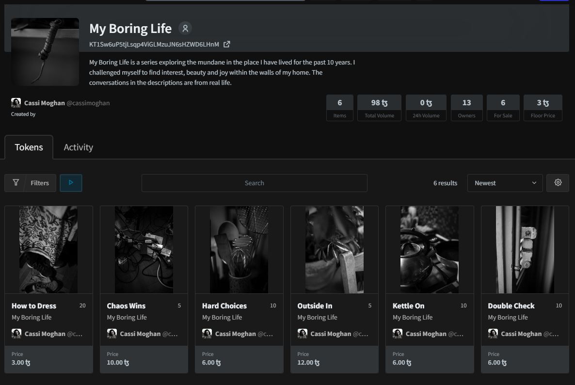 12 collectors so far for My Boring Life! 

The collection might be a slow burner but as it's my last major collection for 2025, I'm very ok with that.

If you would like to become part of #MyBoringLife here's the link on objkt ⬇️

objkt.com/collections/KT…

Details in my pinned!