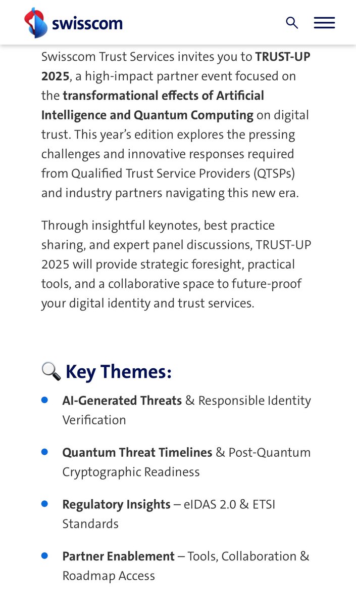 We are delighted to have been invited by our partner <a href="/Swisscom/">Swisscom</a> Trust Services to an exclusive partner event in Zurich to present our platform. Naturally, we will also be sharing insights about #Cardano and #Midnight. With @TimxBridge, a Cardano Ambassador, on our team, we are