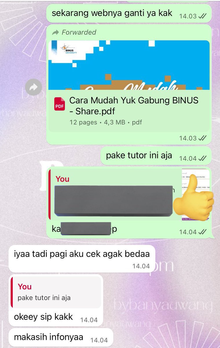 [BINUS ONLINE ONLY] fyi ya guys ada perubahan pada web pendaftaran beasiswa binus online yaa. bagi yg berminat tutorialnya bisa langsung wa ke wa.me/6282245530400 ya 😉

jangan lupa apply kode BGBHDA155 untuk potongan biaya pendaftaran 50k 🫶🏻