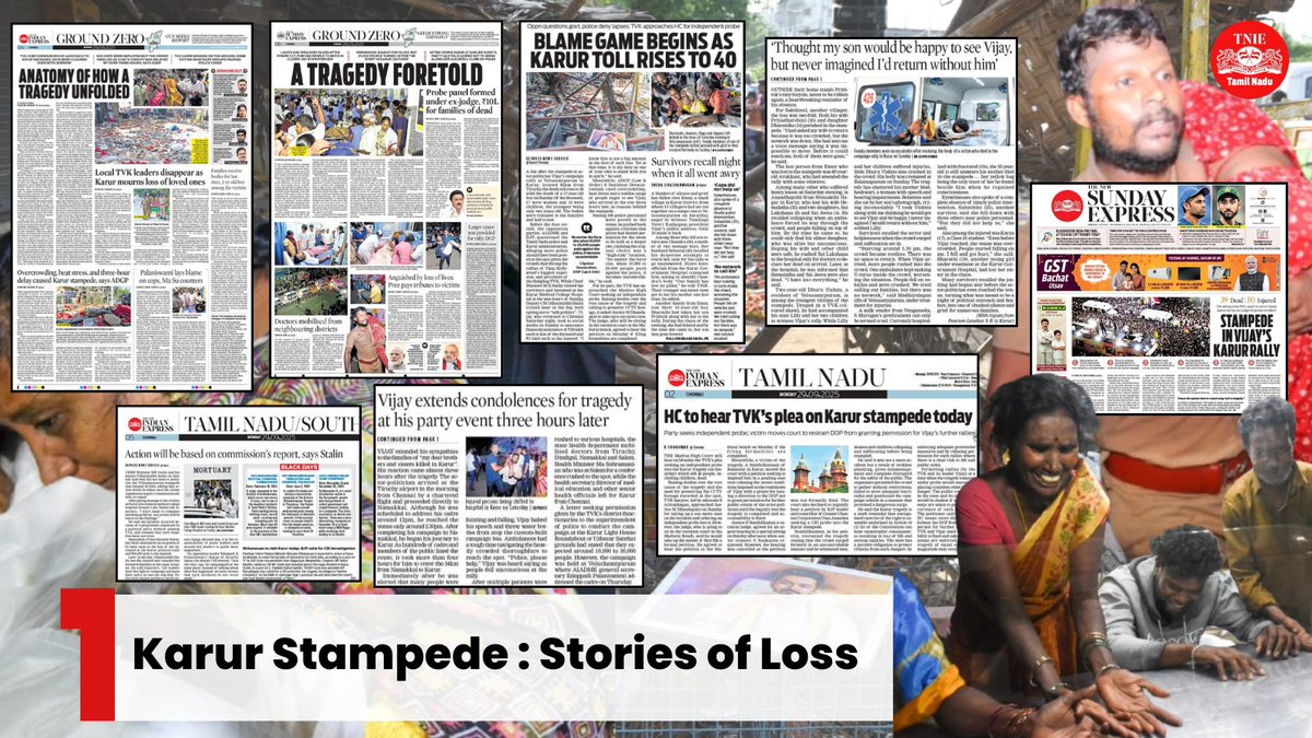 On the ground, in the crowd, capturing every voice — a complete package of our coverage on the #KarurStampede. 

Full reports here ⬇️

Karur stampede: Anatomy of how a tragedy unfolded
🔗newindianexpress.com/states/tamil-n…

No political remarks on Karur tragedy, says CM Stalin; action will