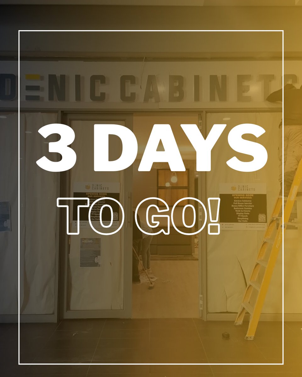 DenicCabinets's tweet photo. Just 3 days away ✨

A new era of elegance arrives in Pretoria.
Our showroom doors open, experience sophistication, craftsmanship, and timeless design. 🥂

📍 Parkview Shopping Centre
C/o Garsfontein &amp; Netcare Road
Moreleta Park, Pretoria, 0081

Exclusivity awaits.

#juliasMalema https://t.co/u8DjXrdKez