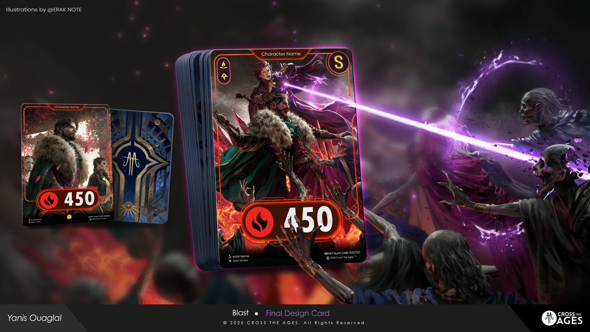 YOuaglal's tweet image. Ravi de vous présenter mon travail sur le rework des bordures de cartes pour @CrossTheAges ! ✨

Objectif : Améliorer l&apos;UI/UX et assurer la Portabilité sur les autres support (Mobile, Physique, Web, etc).

#CrossTheAges #conceptart  #GameDesign #UIUX #TCG