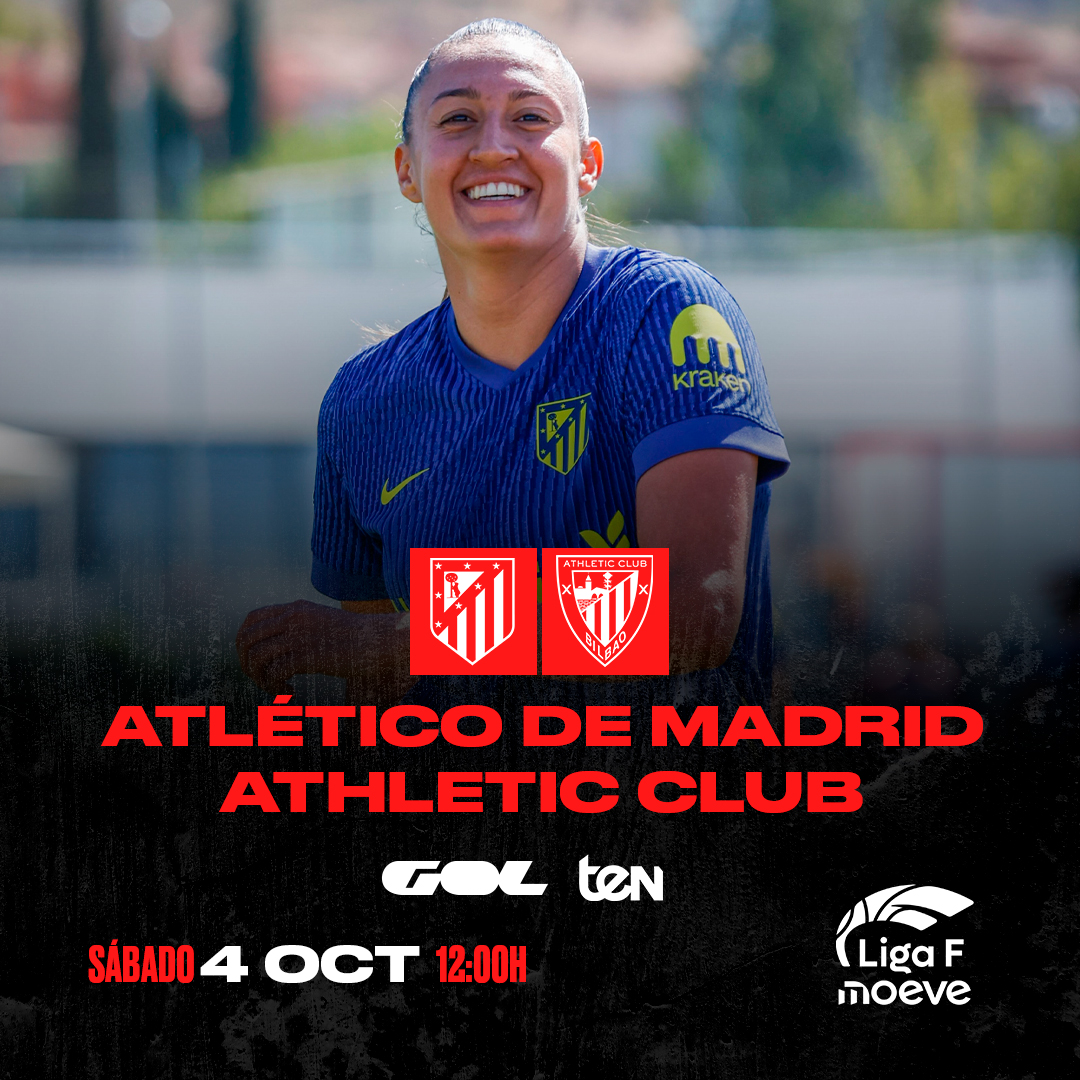 🔥 Un clásico de <a href="/LigaF_oficial/">Liga F</a> llega a GOL y <a href="/TENtv/">TEN TV</a> 

🗓️ Sábado
⌚️ 12:00h
⚔️ <a href="/AtletiFemenino/">Atlético de Madrid Femenino</a> 🆚 <a href="/AthleticClubFem/">Athletic Club</a> 
🎙️ <a href="/ivanfanlo/">Ivan Fanlo</a> y <a href="/_juliacorty_/">Júlia Cortina Duran</a>

⚽️ Todas las jornadas te espera un encuentro gratis y en abierto

#LigaFenGol