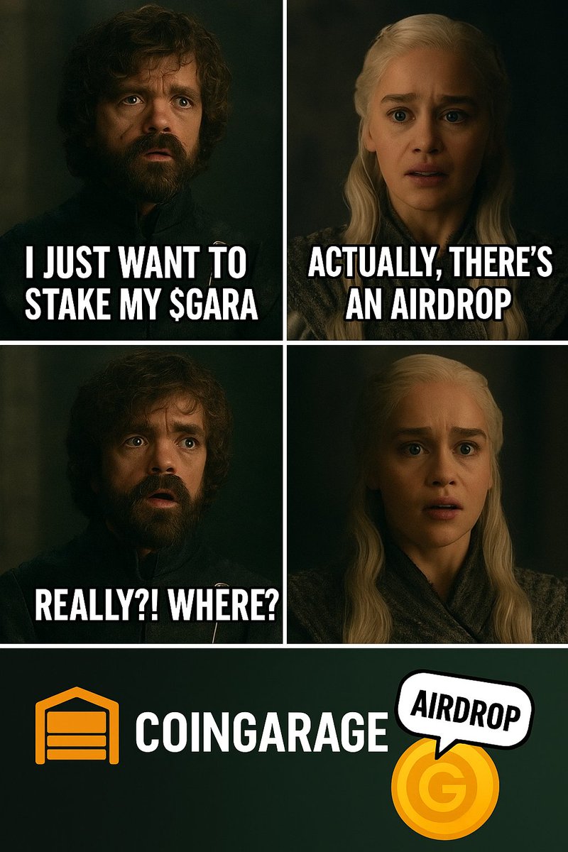 “When you just want to stake $GARA but stumble into an airdrop 👀🚀 #CoinGarage #GARA #Crypto #Airdrop”