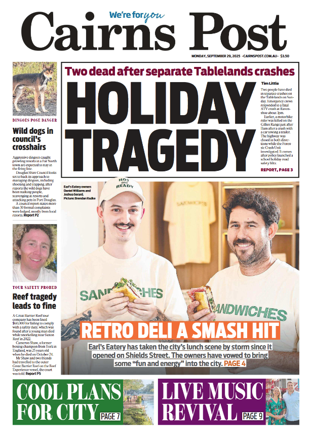 INSIDE TODAY: Two people have died in separate crashes on the Tablelands on Sunday. Digital edition: bit.ly/41tGPEF