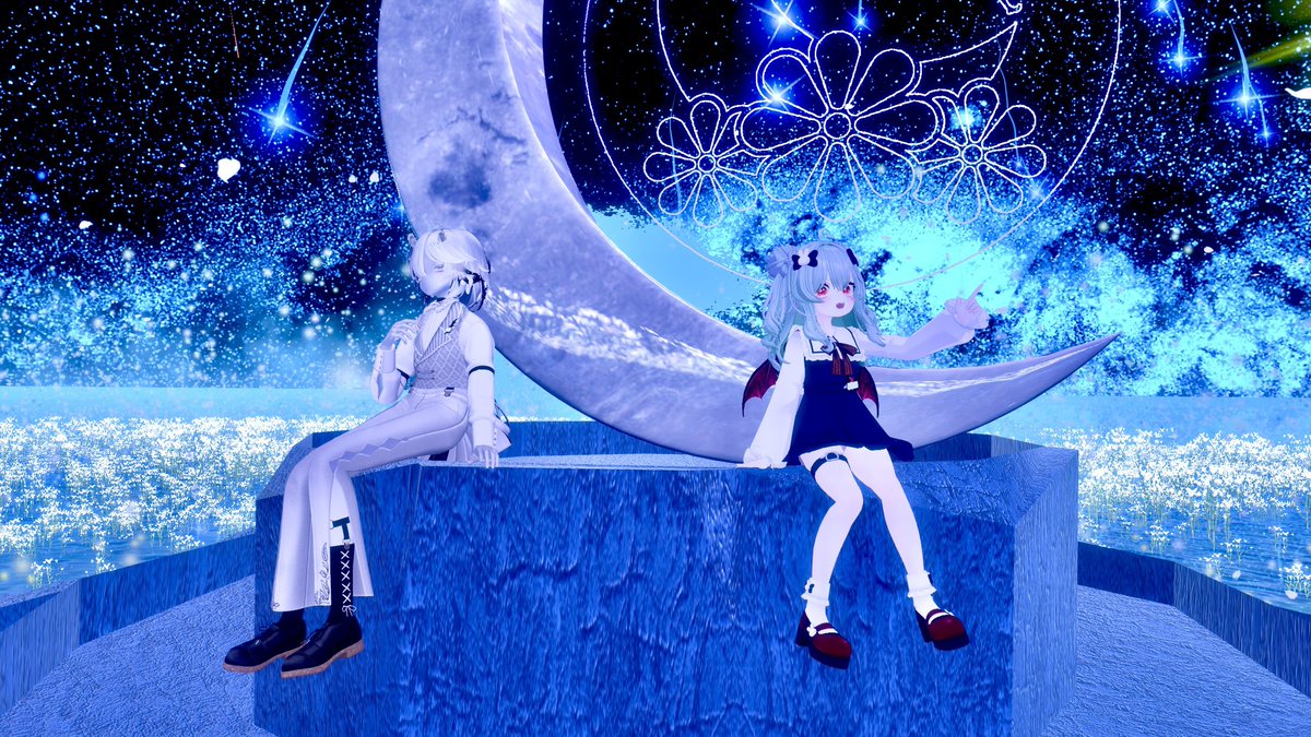 二人で花を見に行った時。
眷属が撮ってくれたんだ。
ぼくが好きな花に似ている。
夜に咲く、綺麗な花。

もう一枚はヴェルデが一生懸命あげてくれているから待ってて。

#RosenVRC
